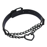 Heart Choker Necklace - Gothic Harajuku PU Collar Punk Rock Choker Chain for Dance Party Club DancerInn