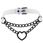 Heart Choker Necklace - Gothic Harajuku PU Collar Punk Rock Choker Chain for Dance Party Club DancerInn - 32249601654967 - 32249601654967