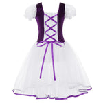 Girls Ballet Dress - Romantic Pink Professional Ballet Tutu Dress with TullePuff Sleeves for Kids Gymnastics Ballerina Dance - DancerInn - 32808966914231 - 32808966914231