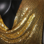 Backless Sequin Crop Tops Sexy Metallic Gold Silver Tanks for Women Summer Beach Club Fashion - DancerInn - 27305016328375 - 27305016328375