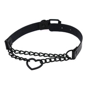 Heart Choker Necklace - Gothic Harajuku PU Collar Punk Rock Choker Chain for Dance Party Club DancerInn