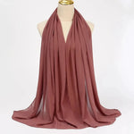 Solid Color Chiffon Hijab Long Wrap Scarf for Muslim Women Ladies Jersey Veil Headscarves - DancerInn - 26737931321527 - 26737931321527