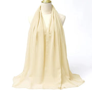 Solid Color Chiffon Hijab Long Wrap Scarf for Muslim Women Ladies Jersey Veil Headscarves - DancerInn