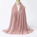 Solid Color Chiffon Hijab Long Wrap Scarf for Muslim Women Ladies Jersey Veil Headscarves - DancerInn - 26737932370103 - 26737932370103
