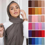 Solid Color Chiffon Hijab Long Wrap Scarf for Muslim Women Ladies Jersey Veil Headscarves - DancerInn - 26737929519287 - 26737929519287