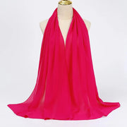 Solid Color Chiffon Hijab Long Wrap Scarf for Muslim Women Ladies Jersey Veil Headscarves - DancerInn