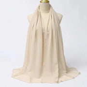 Solid Color Chiffon Hijab Long Wrap Scarf for Muslim Women Ladies Jersey Veil Headscarves - DancerInn