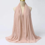 Solid Color Chiffon Hijab Long Wrap Scarf for Muslim Women Ladies Jersey Veil Headscarves - DancerInn - 26737929846967 - 26737929846967