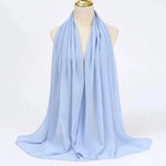 Solid Color Chiffon Hijab Long Wrap Scarf for Muslim Women Ladies Jersey Veil Headscarves - DancerInn - 26737929912503 - 26737929912503