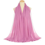 Solid Color Chiffon Hijab Long Wrap Scarf for Muslim Women Ladies Jersey Veil Headscarves - DancerInn - 26737930666167 - 26737930666167
