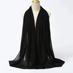 Solid Color Chiffon Hijab Long Wrap Scarf for Muslim Women Ladies Jersey Veil Headscarves - DancerInn - 26737930993847 - 26737930993847