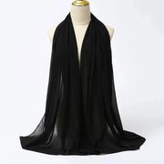 Solid Color Chiffon Hijab Long Wrap Scarf for Muslim Women Ladies Jersey Veil Headscarves - DancerInn