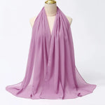 Solid Color Chiffon Hijab Long Wrap Scarf for Muslim Women Ladies Jersey Veil Headscarves - DancerInn - 26737930371255 - 26737930371255