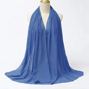 Solid Color Chiffon Hijab Long Wrap Scarf for Muslim Women Ladies Jersey Veil Headscarves - DancerInn