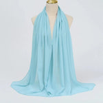 Solid Color Chiffon Hijab Long Wrap Scarf for Muslim Women Ladies Jersey Veil Headscarves - DancerInn - 26737931944119 - 26737931944119