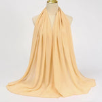 Solid Color Chiffon Hijab Long Wrap Scarf for Muslim Women Ladies Jersey Veil Headscarves - DancerInn - 26737932271799 - 26737932271799