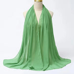 Solid Color Chiffon Hijab Long Wrap Scarf for Muslim Women Ladies Jersey Veil Headscarves - DancerInn - 26737930469559 - 26737930469559