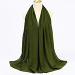 Solid Color Chiffon Hijab Long Wrap Scarf for Muslim Women Ladies Jersey Veil Headscarves - DancerInn - 26737932468407 - 26737932468407