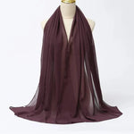 Solid Color Chiffon Hijab Long Wrap Scarf for Muslim Women Ladies Jersey Veil Headscarves - DancerInn - 26737931255991 - 26737931255991