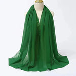 Solid Color Chiffon Hijab Long Wrap Scarf for Muslim Women Ladies Jersey Veil Headscarves - DancerInn - 26737930731703 - 26737930731703
