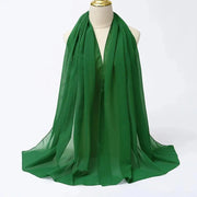 Solid Color Chiffon Hijab Long Wrap Scarf for Muslim Women Ladies Jersey Veil Headscarves - DancerInn
