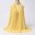 Solid Color Chiffon Hijab Long Wrap Scarf for Muslim Women Ladies Jersey Veil Headscarves - DancerInn - 26737932304567 - 26737932304567
