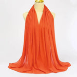 Solid Color Chiffon Hijab Long Wrap Scarf for Muslim Women Ladies Jersey Veil Headscarves - DancerInn - 26737931616439 - 26737931616439