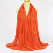Solid Color Chiffon Hijab Long Wrap Scarf for Muslim Women Ladies Jersey Veil Headscarves - DancerInn