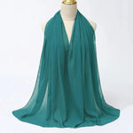 Solid Color Chiffon Hijab Long Wrap Scarf for Muslim Women Ladies Jersey Veil Headscarves - DancerInn - 26737931190455 - 26737931190455