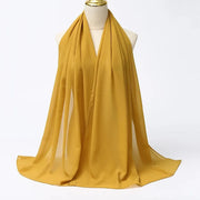 Solid Color Chiffon Hijab Long Wrap Scarf for Muslim Women Ladies Jersey Veil Headscarves - DancerInn