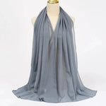 Solid Color Chiffon Hijab Long Wrap Scarf for Muslim Women Ladies Jersey Veil Headscarves - DancerInn - 26737932501175 - 26737932501175