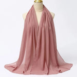 Solid Color Chiffon Hijab Long Wrap Scarf for Muslim Women Ladies Jersey Veil Headscarves - DancerInn - 26737932665015 - 26737932665015