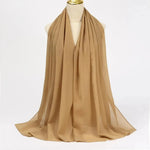 Solid Color Chiffon Hijab Long Wrap Scarf for Muslim Women Ladies Jersey Veil Headscarves - DancerInn - 26737931124919 - 26737931124919