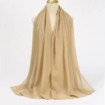 Solid Color Chiffon Hijab Long Wrap Scarf for Muslim Women Ladies Jersey Veil Headscarves - DancerInn - 26737931387063 - 26737931387063