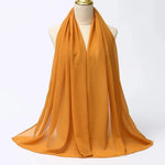 Solid Color Chiffon Hijab Long Wrap Scarf for Muslim Women Ladies Jersey Veil Headscarves - DancerInn - 26737931747511 - 26737931747511