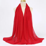 Solid Color Chiffon Hijab Long Wrap Scarf for Muslim Women Ladies Jersey Veil Headscarves - DancerInn - 26737931059383 - 26737931059383