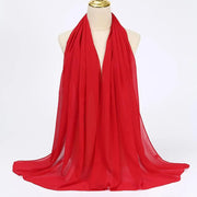 Solid Color Chiffon Hijab Long Wrap Scarf for Muslim Women Ladies Jersey Veil Headscarves - DancerInn