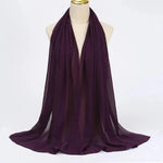 Solid Color Chiffon Hijab Long Wrap Scarf for Muslim Women Ladies Jersey Veil Headscarves - DancerInn - 26737932337335 - 26737932337335
