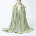 Solid Color Chiffon Hijab Long Wrap Scarf for Muslim Women Ladies Jersey Veil Headscarves - DancerInn - 26737931845815 - 26737931845815