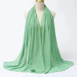 Solid Color Chiffon Hijab Long Wrap Scarf for Muslim Women Ladies Jersey Veil Headscarves - DancerInn - 26737931878583 - 26737931878583