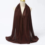 Solid Color Chiffon Hijab Long Wrap Scarf for Muslim Women Ladies Jersey Veil Headscarves - DancerInn - 26737930764471 - 26737930764471