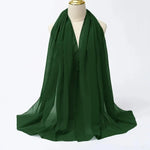 Solid Color Chiffon Hijab Long Wrap Scarf for Muslim Women Ladies Jersey Veil Headscarves - DancerInn - 26737932009655 - 26737932009655