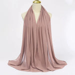 Solid Color Chiffon Hijab Long Wrap Scarf for Muslim Women Ladies Jersey Veil Headscarves - DancerInn - 26737932599479 - 26737932599479