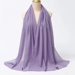 Solid Color Chiffon Hijab Long Wrap Scarf for Muslim Women Ladies Jersey Veil Headscarves - DancerInn - 26737930895543 - 26737930895543