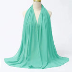 Solid Color Chiffon Hijab Long Wrap Scarf for Muslim Women Ladies Jersey Veil Headscarves - DancerInn - 26737931976887 - 26737931976887