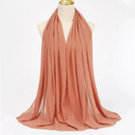Solid Color Chiffon Hijab Long Wrap Scarf for Muslim Women Ladies Jersey Veil Headscarves - DancerInn - 26737931419831 - 26737931419831