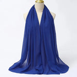 Solid Color Chiffon Hijab Long Wrap Scarf for Muslim Women Ladies Jersey Veil Headscarves - DancerInn - 26737930502327 - 26737930502327