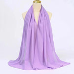 Solid Color Chiffon Hijab Long Wrap Scarf for Muslim Women Ladies Jersey Veil Headscarves - DancerInn - 26737931026615 - 26737931026615