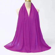 Solid Color Chiffon Hijab Long Wrap Scarf for Muslim Women Ladies Jersey Veil Headscarves - DancerInn