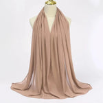 Solid Color Chiffon Hijab Long Wrap Scarf for Muslim Women Ladies Jersey Veil Headscarves - DancerInn - 26737929879735 - 26737929879735